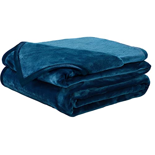 Image of Soft Blanket Warm Fuzzy Microplush Lightweight Thermal Fleece Blankets for Couch Bed Sofa,California King 102X108Inch,Peacock Blue