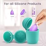 EcoBlossom Menstrual Cup Case and Sterilizer - Reusable Silicone Sterilizing Holder - Cleaner Period for You and Your Disc or Cup - Portable Cleaning Container & Microwave Steamer (Cyan) - Image 5