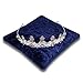 Resonant Energies 6.5 Inch Square Dark Blue Crushed Velvet Tiara & Crown Display Pillow Stand, TPV38M