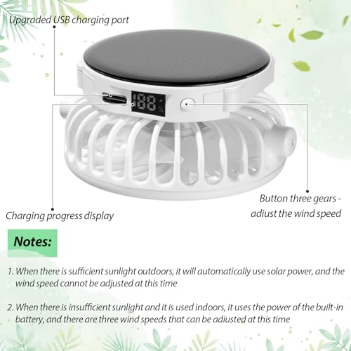 Image of Solar Fan Hat Men and Women Sun Visor Wide Brim Cooling Hat for Outdoor Summer Camping Beach Fishing, USB & Solar Powered