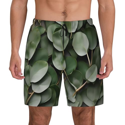 Short de bain respirant séchage rapide à motif eucalyptus