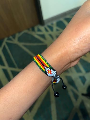 Zimbabwe Flag Bracelet: Handmade Bracelet,Adjustable Beaded Boho-Style Rope Bangle with Patriotic Design2