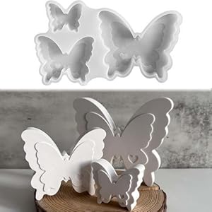 WISIRENT 3 Stück Schmetterling Silikon Gießformen Herz