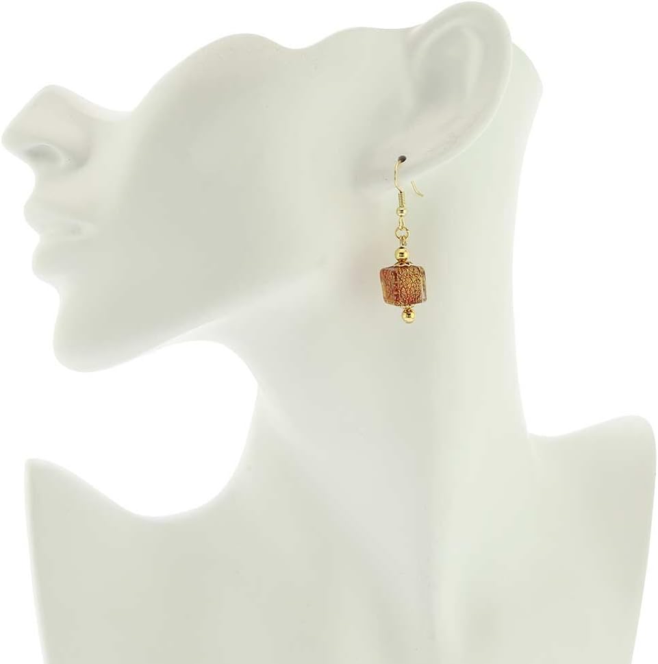 Glass Of Venice Murano Glass Antico Tesoro Cubes Earrings - Ruby Red