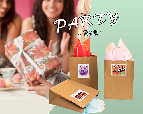 Racetop BROWN PAPER BAGS WITH HANDLES BULK 100Pcs 8X4.5X10.8 Inch Gift Bags Bulk thumb #3