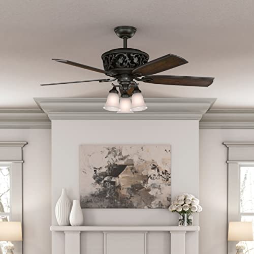 Hunter Fan Company, 59546, 54 Inch Promenade Brittany Bronze Ceiling Fan With Led Light Kit And Handheld Remote #TOP4