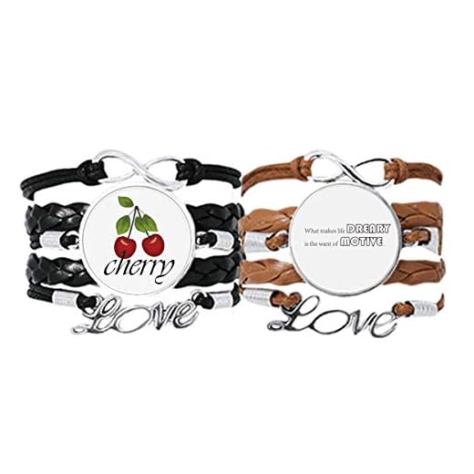 Bestchong Citat vad gör livet Dreary is The Want of Motive armband handrem läderrep körsbär kärlek armband dubbel uppsättning