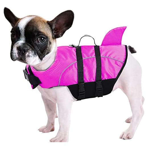 AFR&RF Chaleco Salvavidas para Perros Chaleco de Vida de la Vida útil de la Vida útil de la Vida útil con la Altura de la flotabilidad y el asa elevadora para Razas pequeñas y Medianas,Rosado,M