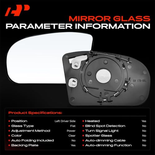 A-Premium Left Driver Side Heated Mirror Glass with Backing Plate by A-Premium - Used condition - Image 3