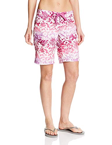 Kanu Surf Women's Standard Upf 50+ Active Swim Board Short (Reg & Plus Sizes), Oceanside Pink/Purple, 12 #TOP1