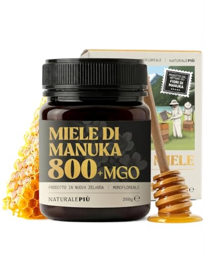 NaturalePiù Miele di Manuka 800+ MGO 250g. Dalla Nuova Zelanda.