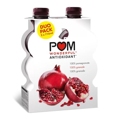 POM Wonderful 100% Pomegranate Juice, 2 x 710ml – Pure, Natural, Antioxidant-Rich Juice, No Added Sugar, Non-GMO, Ideal for Healthy Lifestyle and Refreshment
