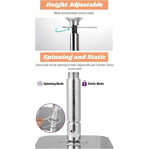 Barra de baile portátil de 45 mm sin taladro para evitar daños en techos 7