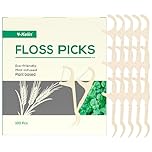 Y-Kelin Dental Floss Picks | Eco-Friendly Wheat Straw Floss Sticks | 100 Count Gentle on Gums | Plastic-Free, Compostable | Sustainable Oral Care for Adults & Kids | Vegan, Cruelty-Free