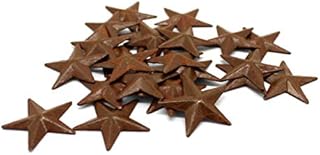 CVHOMEDECO. Primitives Rustic Country Décor. Rusty Mini Metal Barn Star Home Decorative Accents, 1-Inch, Set of 24 (Rusty-24 Pieces)