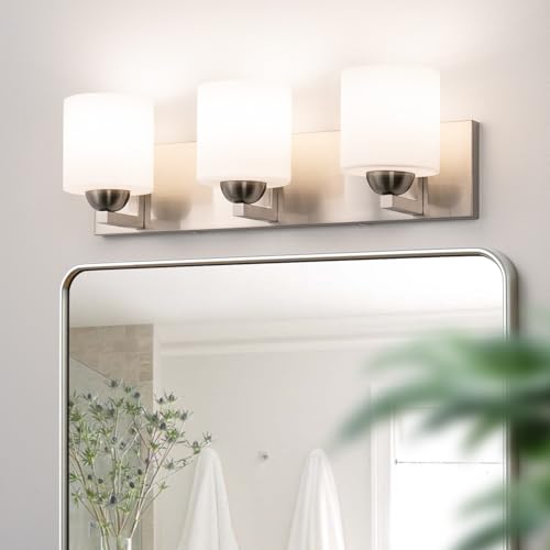mirrea 22-inch 3-Light Brushed Nickel Vanity Light Fixture for Mirror,