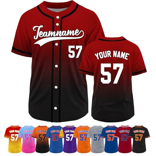 Camiseta personalizada de béisbol con nombre y número bordado/impreso, manga corta, uniforme para hombres, mujeres, niños y jóvenes, regalo para fanáticos del deporte miniatura 1