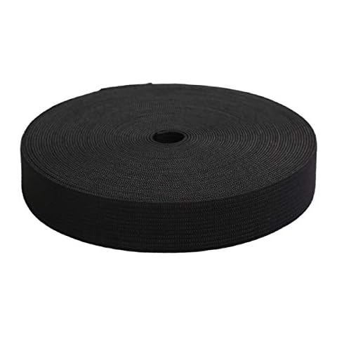 MYUREN 3/4 Inch by 20 Yard Black Heavy Stretch High Elasticity Elastic Spool Knit Elastic Bands for Sewing Cover