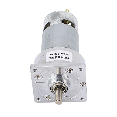 Cocoarm Moteur à Engrenages DC24V Moteur à Courant Continu à Vis sans Fin en Alliage d'aluminium avec Bobine en Laiton 3,8A Autobloquant CW CCW Réduction de Vitesse de Torsion élevée pour