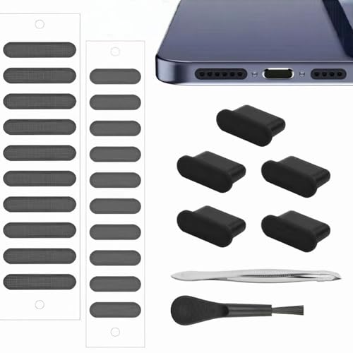 cuhostki USB C Staubschutz Stöpsel, 27 Stück Reiniger Set, Staubschutzstecker, Typ c Port Silikonhülle, Auf iPhone 15 Serie, Samsung, Galaxy, Xiaomi, Redmi, Motorola, USB c Schutzkappe