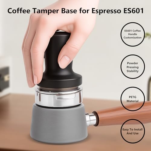 Image of Luxe Cafe Accessories - Coffee Tamper Base for Ninja Espresso ES601, Handheld Portafilter Stand for Stable Tamping & Even Extraction, Anti-Slip PETG Base for Barista-Style Espresso at Home (GREY)