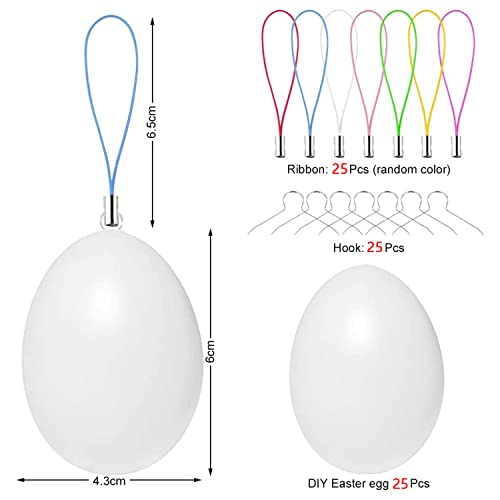 KEELYY 25 x Easter Eggs Plastic White - Image 2