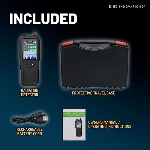 Geiger Counter, Survival Tools, Radiation Detector, Geiger Counter Radiation Detector, with Storage Box, Portable, Handheld, Rechargeable, LCD Screen, Dosimeter - Thumbnail 6