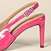 Amazon Essentials Women's Pointed Toe Slingback Heels with Ankle Strap, Hot Pink Patent, 8.5