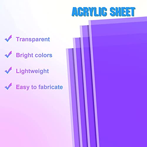 Qezodsx Acrylfarbenes, Durchscheinendes, Schillerndes, Strahlendes Acrylglas, Lasergeschnittene Acrylplatte, 20,3 X 30,5 Cm (3 StüCk, 2,6 Mm)