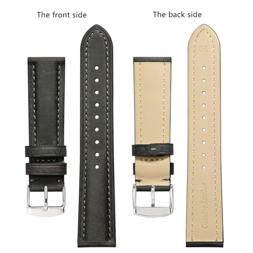 BISONSTRAP Watch Strap, Vintage Leather Replacement Bracelet, Band Width-14mm 15mm 16mm 17mm 18mm 19mm 20mm 21mm 22mm 23mm 24mm