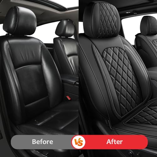 Image of MIROZO Truck Seat Covers for 2009-2026 Ram 1500 /2500 /3500,Curved Bench | Leather Ram Seat Cover,Waterproof Truck Seat Covers,Black Car Seat Covers,Heavy Duty Seat Covers With Split Bench 40 /60