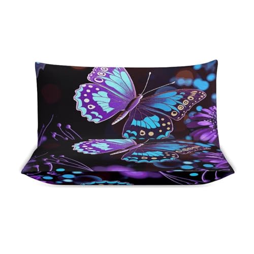 Couvre-lit épais imprimé papillon violet de qualité supérieure