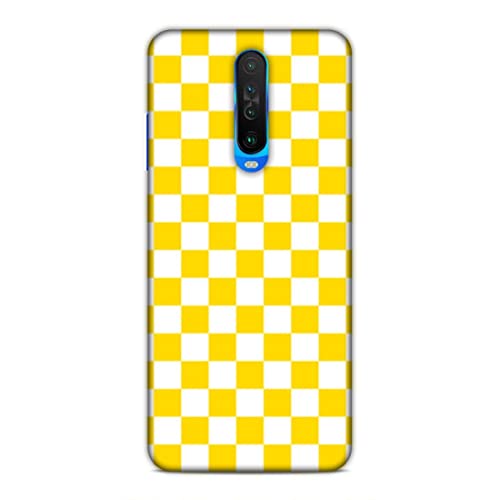 Image of Printed Mobile Back Hard Case Cover for Xiaomi Poco X2 / Xiaomi Redmi K30 / Xiaomi Redmi K30 5G | Check Print, Small Boxes, Yellow & White-2204
