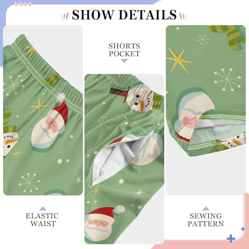 Boys' Pants Christmas Snowman Santa Claus Long Bottoms Jogger Pants Elastic Waist Trousers with Pockets S-XL4
