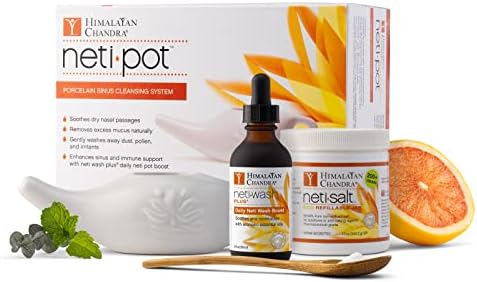 Himalayan Chandra Neti Pot Complete Sinus Cleansing System Starter Kit