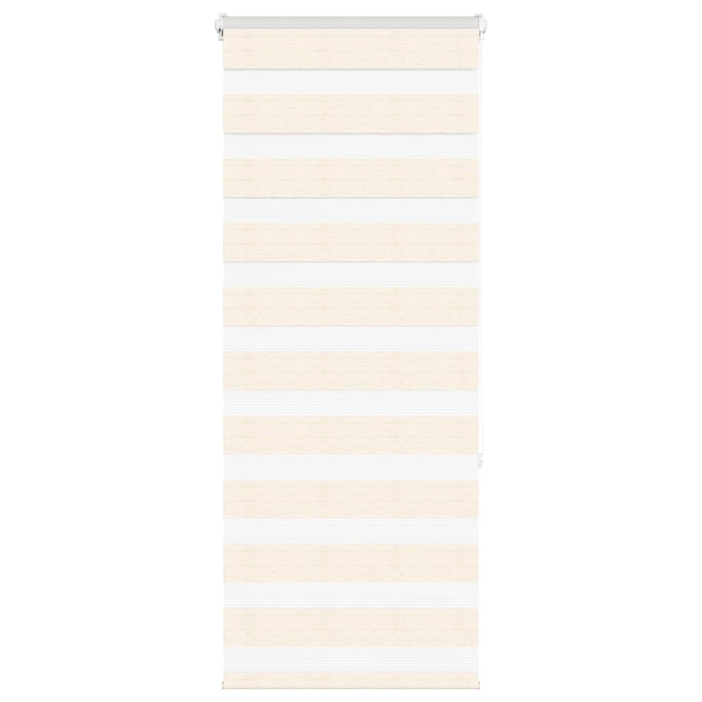 Tenda avvolgibile doppia beige marmorizzata 65 x 150 cm, larghezza tessuto 60,9 cm, tenda veneziana in poliestere zebrato, Klemmfix oscurante per finestra, protezione solare senza fori