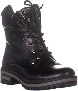 Tommy Hilfiger Womens Faux Fur Faux Fur Almond Toe Ankle, Black, Size 9.5