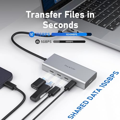 Image of 5 Port USB C Hub 10Gbps for Laptop, USB C Hub Power Delivery with 100W PD (Not Support Monitor) USBC to USBC Hub Multiport Adapter for MacBook Pro, Chromebook, iMac, XPS