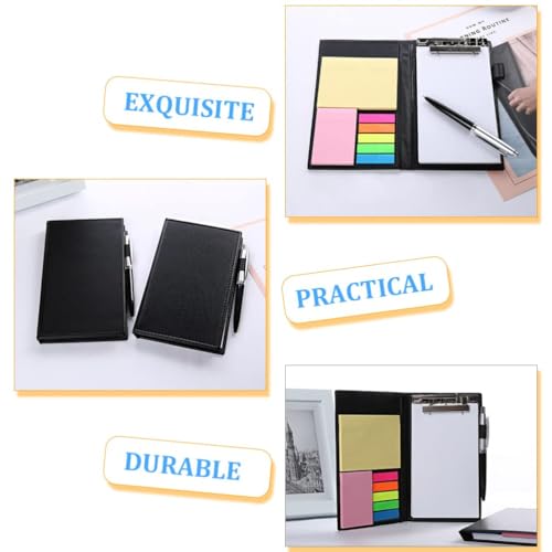 Image of Levin Memo Pad with Sticky Notes & Clip Holder with Pen for Gifting| Note Pad for School, Home, and Office Supplies (11.2X19.2CM)