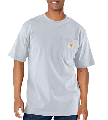 Carhartt Herren-T-Shirt, lockere Passform, schwer, kurzärmelig, mit Tasche, Closeout, Asche, Mittel – Ansicht 2