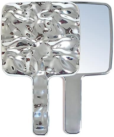 Vintage Vanity Mirror with Handle, Silver Travel Makeup Hand Mirr...