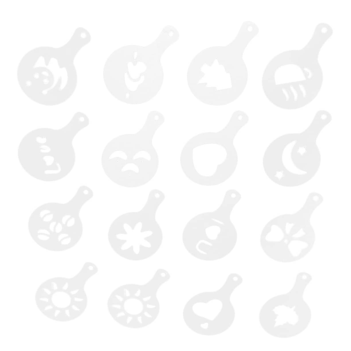 ABOOFAN 80 Pcs Latte Stencils Reusable Baking Stencils Washable Milk Spray Templates for DIY Decorations