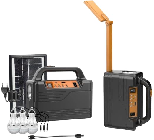 RL-5390 Solar Emergency Light Kit with 3 LED Bulbs | USB Mobile Charging | 6 Hours Backup Flood Lamp | Portable Rechargeable Solar Lantern for Home, Camping & Outdoor Use (Black)-image-44