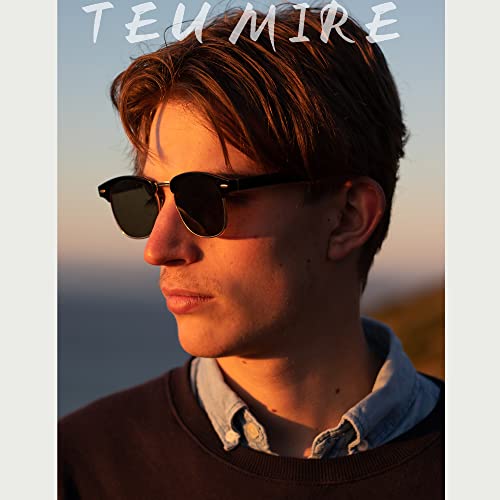 Retro Semi-Rimless Polarized Sunglasses for Men Women Driving Sun glasses 100% UV Blocking2