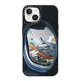 CASETiFY iPhone 14 用 ケース ミラーMagSafe対応 - シルバー (ブラックバンパー)