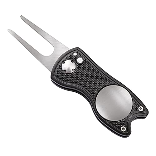 Vividly Microfiber Waffle Pattern Tri-Fold Golf Towel (16" X 24")| Golf Club Brush| Golf Divot Tool| Black Golf Towel Set| Suitable For Golf Lovers| Golf Accessories For Men #TOP6