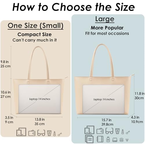 Image of KALIDI Tote Bag Zipper Shoulder Bag Faux Leather Purses Satchel for Women Casual Handbag Work Dating College