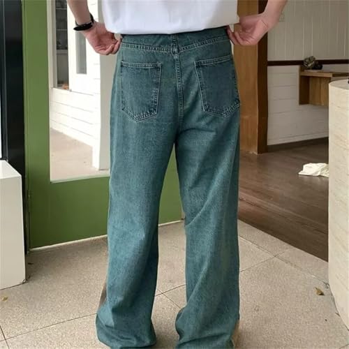 Men Patchwork Distressed Baggy Jeans Pants Clothes Wide Leg Denim Trousers3