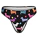 XUTSAKDCJ Women's Fashion No Show Thong Comfortable Black Dachshund Puppy Animal Dog Art Panties Workout Yoga Gym Seamless Thongs
