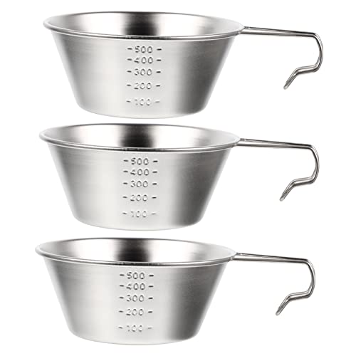 YARNOW 3 Piezas Tazón De Campamento De Acero Inoxidable Essential De Campamento Tazones De Comida Para Acampar Bochas Portátil Tazón De Agua Para Acampar Alimento Bol Acero Inoxidable 304